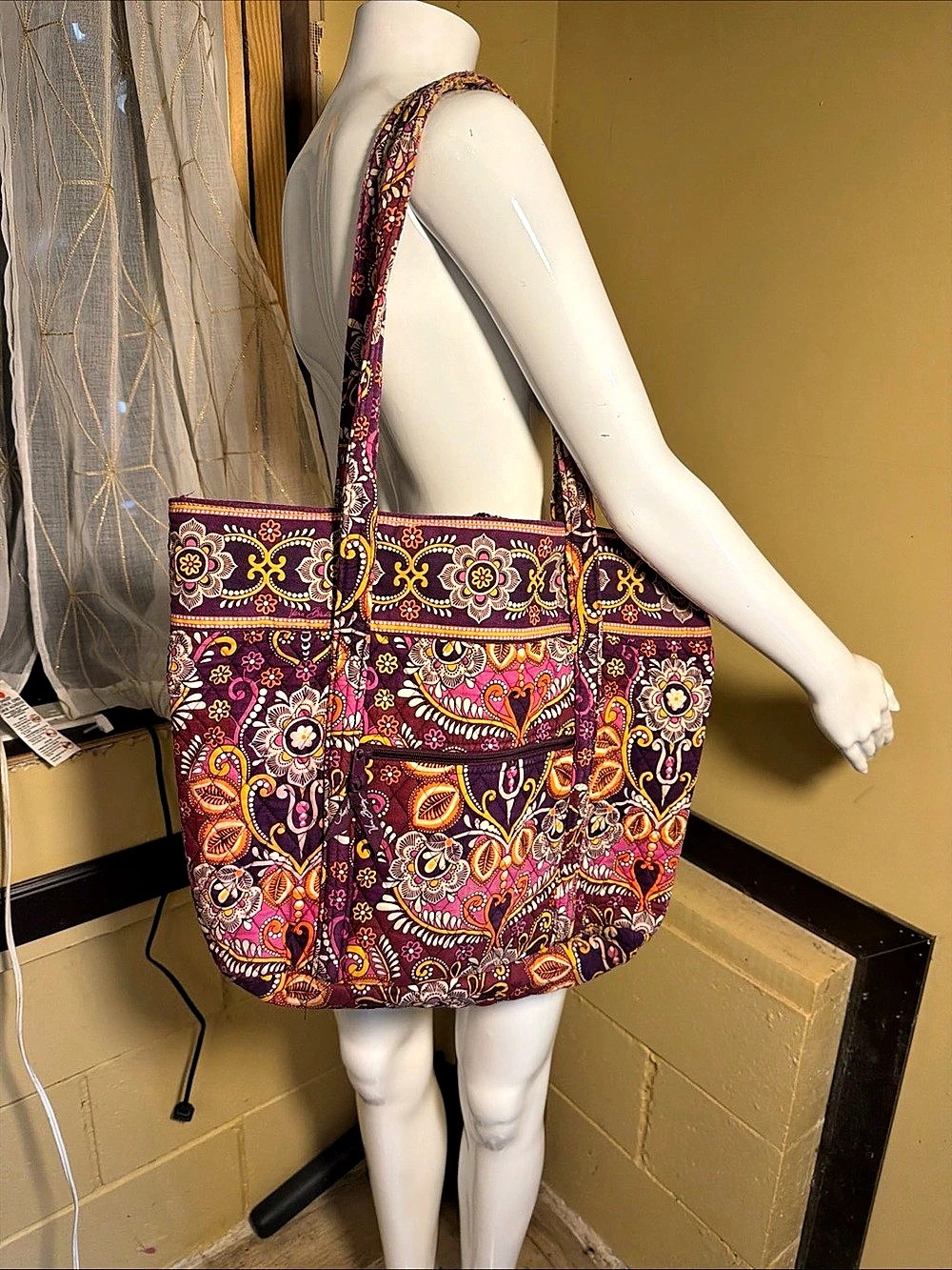 Vera Bradley Printed Floral Tote Bag in Purple & Pink
